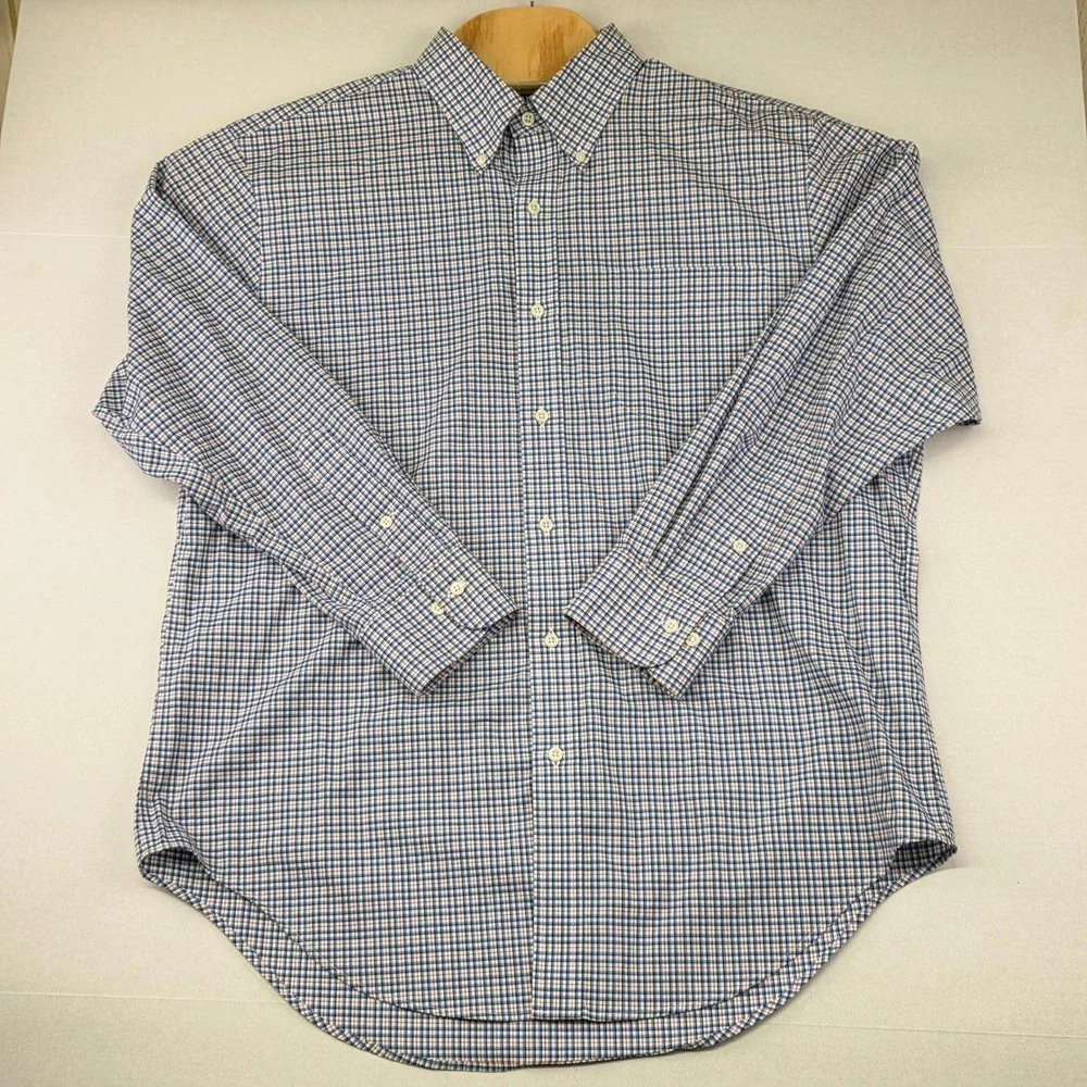 Lauren Ralph Lauren Mens Plaid Checkered Button‎ Down Shirt 16 1/2 32/33